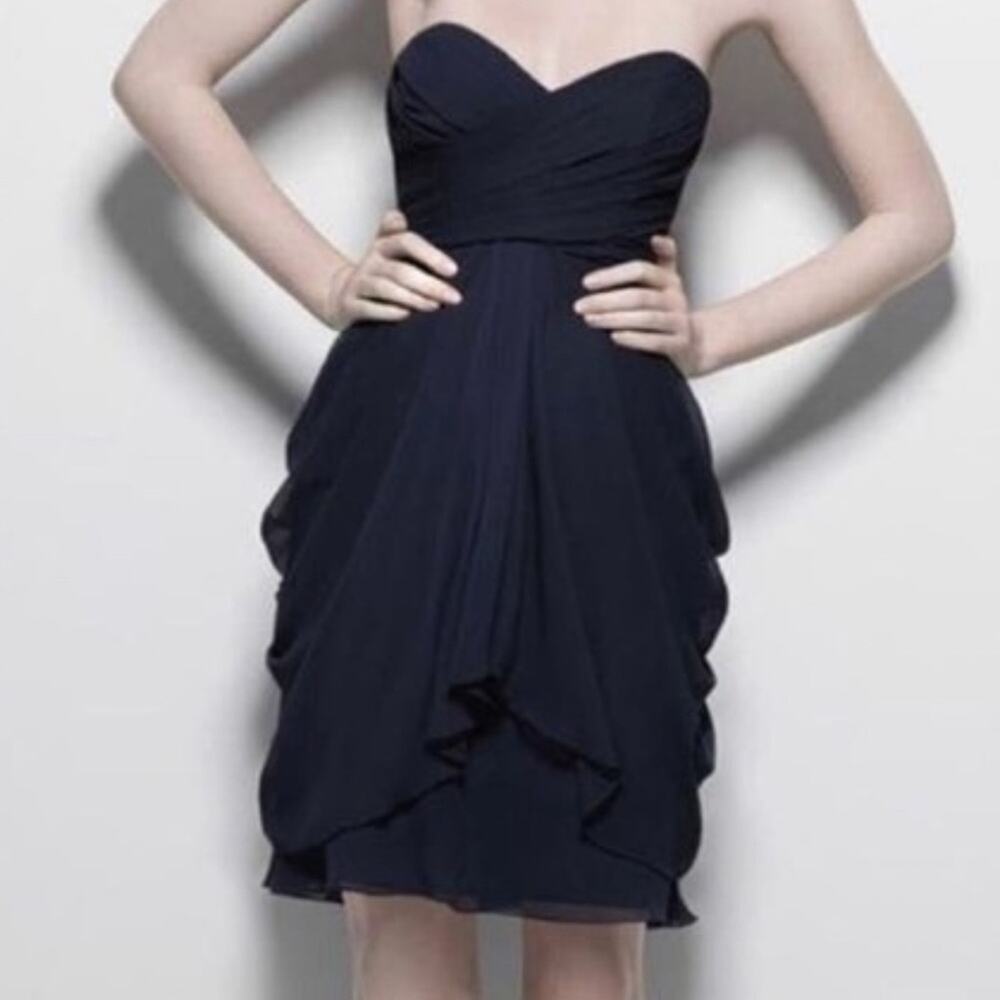 Watters & Watters Black Short Strapless Formal Dress Sweetheart Neck Size 10